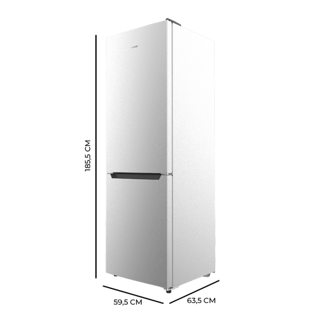 Cecotec Bolero CoolMarket 322 Inox E Frigorífico Combi Inox Con 322 Litros De Capacidad 185 Cm De Alto 60 Cm De Ancho Y Clase E. Con Sistema Multi Air Flow Total No Frost Y 2 Cajones Para Los Productos Frescos. Frigorífico Com