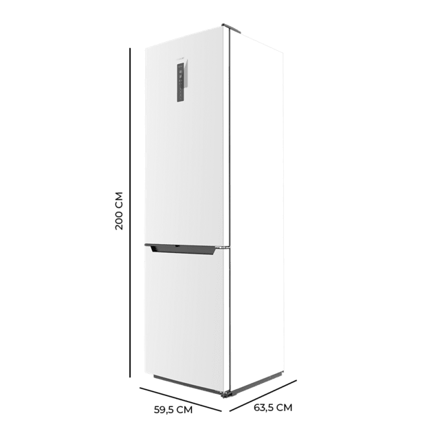 Cecotec Bolero CoolMarket 356 White D Frigorífico Combi White Con 356 Litros De Capacidad 200 Cm De Alto Y 60 Cm De Ancho Clase D Y Motor Inverter Plus. Con Sistema Multi Air Flow Total No Frost Y 2 Cajones Para Los Productos F