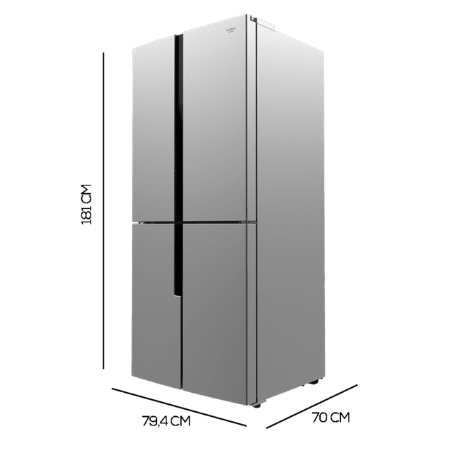 Cecotec Bolero CoolMarket 4D 454 Inox Frigorífico Americano 4 Puertas Frigorífico Americano 4 Puertas