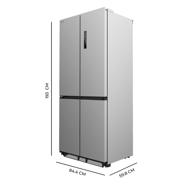 Cecotec Bolero CoolMarket 4D 466 SBI Inox E Frigorífico Americano Acero Inoxidable De 466 L De Capacidad 193 5 X 84 4 Cm Clase E Total No Frost Compresor Inverter Plus Y Multi AirFlow; Y Con Tecnologías Fast Cooling Y FastFree