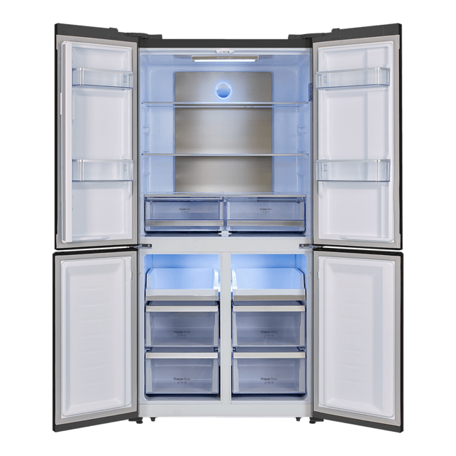 Cecotec Bolero CoolMarket 4D 490 Dark E Frigorífico 4 Puertas Dark Con Una Gran Capacidad De 490 L 183 Cm De Alto 91 Cm De Ancho Clase Energética E Y Motor Inverter Plus. Además Cuenta Con Distintos Modos Como Fast Cooling Y