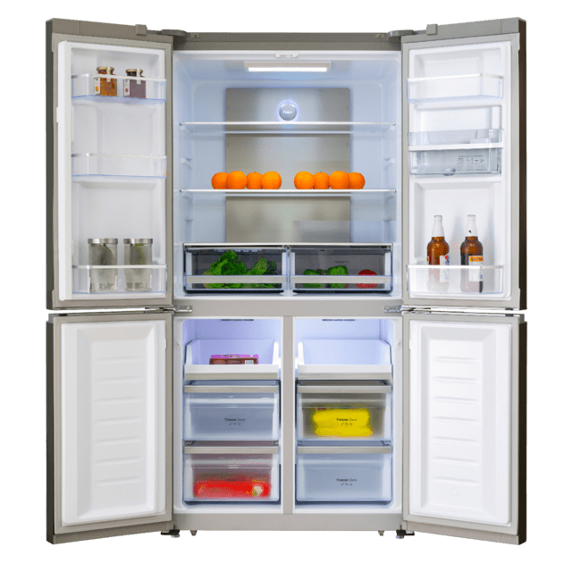 Cecotec Bolero CoolMarket 4D 564 Dark E Frigorífico 4 Puertas Dark Con Una Gran Capacidad De 564 L 183 Cm De Alto 91 Cm De Ancho Con Dispensador De Agua Clase Energética E Y Motor Inverter Plus. Además Cuenta Con Distintos Mo