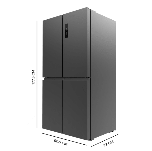 Cecotec Bolero CoolMarket 4D 601 Dark E Frigorífico De 4 Puertas Acero Inoxidable Oscuro Capacidad De 601 Litros Ancho De 90.5 Cm Alto De 177.5 Cm Sistema De Conservación NoFrost Metal Cooling Cajón Control De Humedad Y Cajó