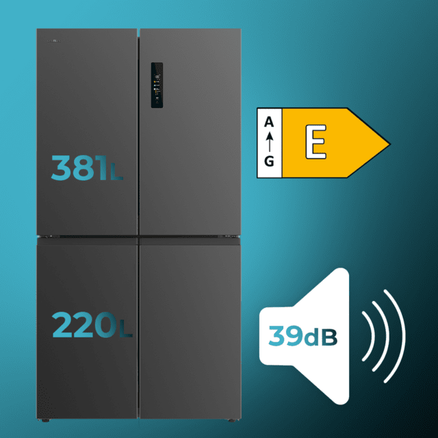 Cecotec Bolero CoolMarket 4D 601 Dark E Frigorífico De 4 Puertas Acero Inoxidable Oscuro Capacidad De 601 Litros Ancho De 90.5 Cm Alto De 177.5 Cm Sistema De Conservación NoFrost Metal Cooling Cajón Control De Humedad Y Cajó