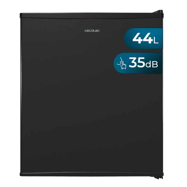 Cecotec Bolero CoolMarket BC SD 47 Black Nevera Mini Bar termoeléctrica silenciosa con capacidad para 44 Litros. Control mecánico y luz LED interior. Clase energética E Nevera Mini Bar 