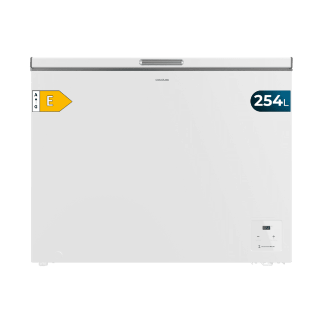 Cecotec Bolero CoolMarket Chest 254 White E Cogelador horizontal blanco 83 5cm alto y 104cm ancho con 254 L de capacidad compresor Inverter Plus conversible a frigorífico clase energética E y con modo Fast Freezing Cogelador