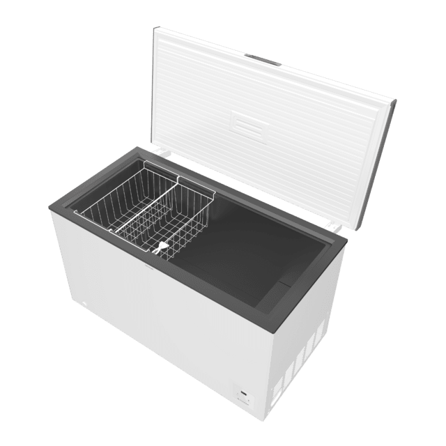 Cecotec Bolero CoolMarket Chest 400 White E Cogelador Horizontal Blanco 83 5cm Alto Y 136 5cm Ancho Con 400 L De Capacidad Compresor Inverter Plus Conversible A Frigorífico Clase Energética E Dos Cestas Y Con Modo Fast Freezin