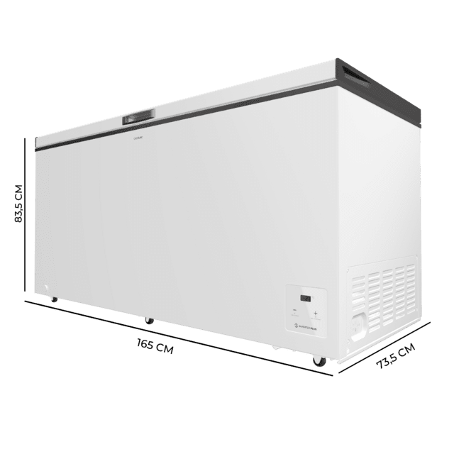 Cecotec Bolero CoolMarket Chest 500 White E Cogelador Horizontal Blanco 83 5cm Alto Y 165cm Ancho Con 500 L De Capacidad Compresor Inverter Plus Conversible A Frigorífico Clase Energética E Dos Cestas Y Con Modo Fast Freezing