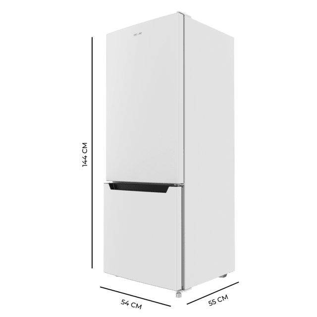 Cecotec Bolero CoolMarket Combi 205 DF White E Frigorífico De Dos Puertas Blanco 144 De Alto Y 54 De Ancho 117 Litros Defrost Clase Energética E Y Con Modo Fast Cooling. Frigorífico