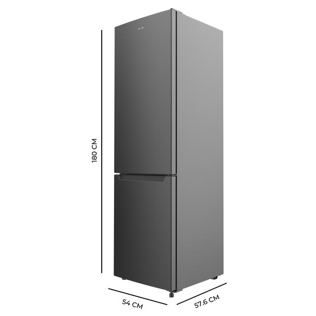 Cecotec Bolero CoolMarket Combi 250 Dark E Frigorífico Combi Inox Oscuro 180cm De Alto Y 55 Cm De Ancho Con 250 Litros De Capacidad Total No Frost Clase Energética E Y Con Sistema Multi Air Flow. Además Cuenta Con El Modo Fas