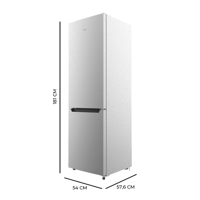Cecotec Bolero CoolMarket Combi 250 Inox D Frigorífico Combi Con Nevera Y Congelador De 181de Alto Y 55 Cm De Ancho Clase D Y Motor Inverter Plus. Con Sistema Multi Air Flow Total No Frost Y Cajón Con Humedad Regulable. Frigor