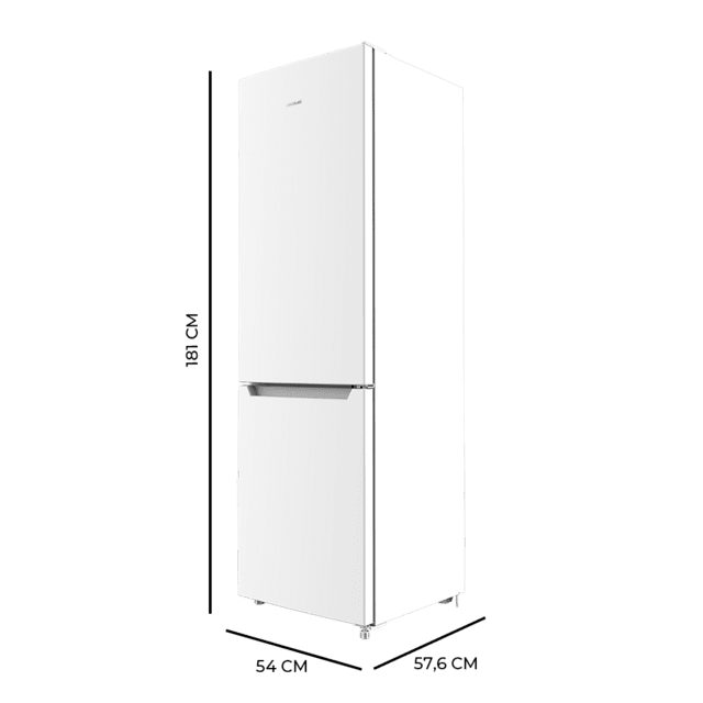 Cecotec Bolero CoolMarket Combi 250 White D Frigorífico Combi White Con 250 Litros De Capacidad 181 De Alto Y 55 Cm De Ancho Clase D Y Motor Inverter Plus. Con Sistema Multi Air Flow Total No Frost Y Cajón Con Humedad Regulabl