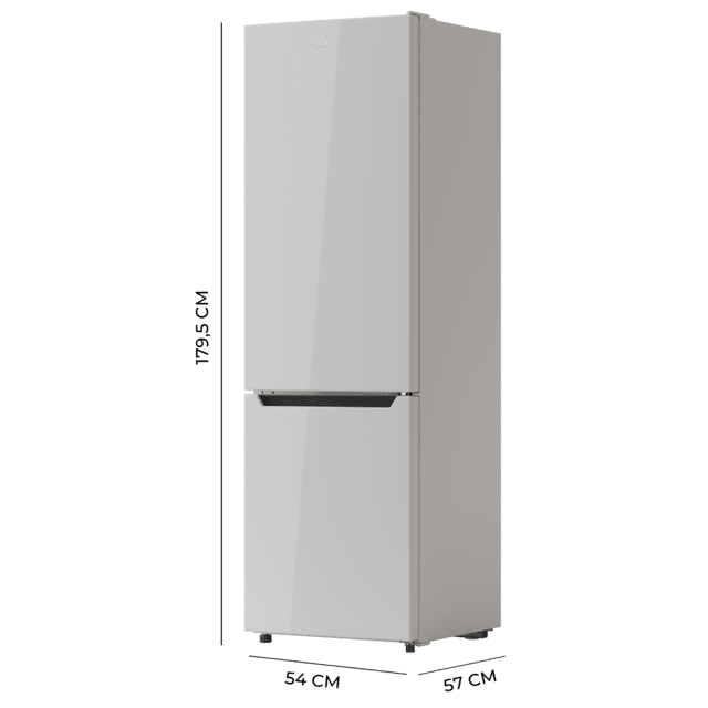 Cecotec Bolero CoolMarket Combi 262 White E Frigorífico Combi Estático Blanco Defrost Con 262 Litros De Capacidad Clase E LED Interior Bandejas Interiores De Cristal Y Control Electrónico. Frigorífico Combi Con Nevera Y Cong