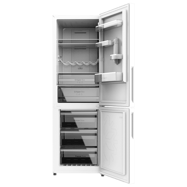 Cecotec Bolero CoolMarket Combi 322 Glass White D Frigorífico Con Congelador De Cristal Blanco Con 322 Litros De Capacidad 185 Cm De Alto 60 Cm Ancho Y Clase Energética D. Con Sistema Multi Air Flow Total No Frost Y 2 Cajones