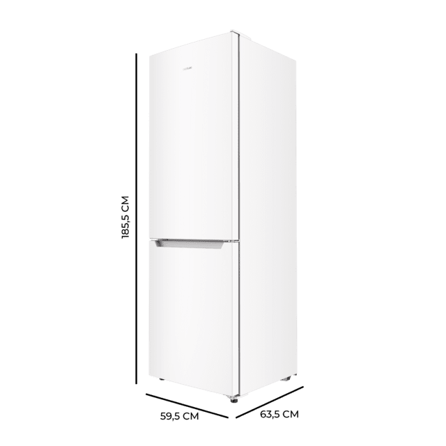 Cecotec Bolero CoolMarket Combi 322 White E Frigorífico Combi White Con 322 Litros De Capacidad 185 Cm De Alto 60 Cm De Ancho Y Clase E. Con Sistema Multi Air Flow Total No Frost Y 2 Cajones Para Los Productos Frescos. Frigorí