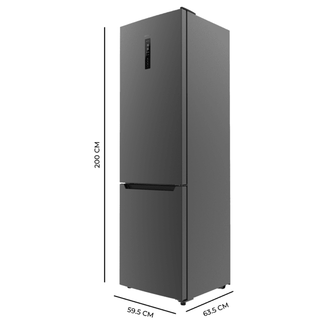 Cecotec Bolero CoolMarket Combi 356 Dark E Frigorífico Combi Inox Oscuro 200cm Alto Y 59 5 Cm Ancho Capacidad 356L Total No Frost Clase Energética E. Además Cuenta Con Distintos Modos Como Fast Cooling Y Fast Freezing Así Co