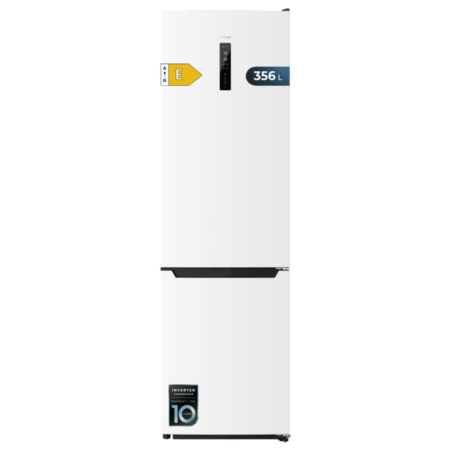 Cecotec Bolero CoolMarket Combi 356 White E Frigorífico combi blanco 200cm alto y 59 5 cm ancho capacidad 356L Total No Frost clase energética E. Además cuenta con distintos modos como Fast Cooling y Fast Freezing así como s