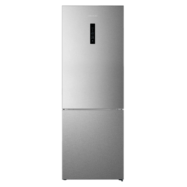 Cecotec Bolero CoolMarket Combi 495 Inox E Frigorífico combi Inox 495 litros de capacidad 2 metros de alto y 70 cm ancho clase E con sistema Multi Air Flow total No frost Multi Cooling. Frigorífico combi con nevera y congelado