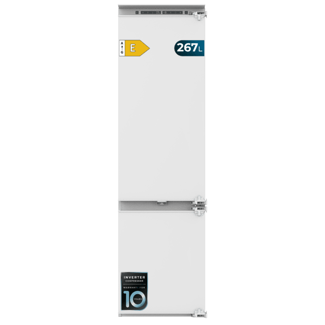 Cecotec Bolero CoolMarket Combi BI-D FLW 267 E Frigorífico combi integrable con puerta fija de 267 litros de capacidad 193 7 y 54 cm de ancho clase E Total No Frost Compresor Inverter y Full LED Wall; y con tecnologías Fast Co
