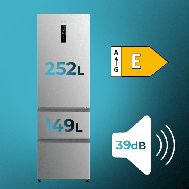 Cecotec Bolero CoolMarket Combi FD 400 Inox E Frigorífico Con Capacidad 400 Litros Ancho De 60 Cm Y Alto De 191 Cm Sistema Total NoFrost Max Inside Distribución De Frío Multi AirFlow Display Digital Exterior Interior Con Dise