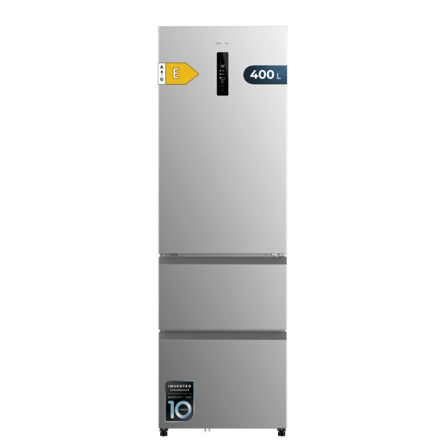 Cecotec Bolero CoolMarket Combi FD 400 Inox E Frigorífico con Capacidad 400 Litros Ancho de 60 cm y alto de 191 cm Sistema Total NoFrost Max Inside Distribución de frío Multi AirFlow Display Digital Exterior Interior con dise