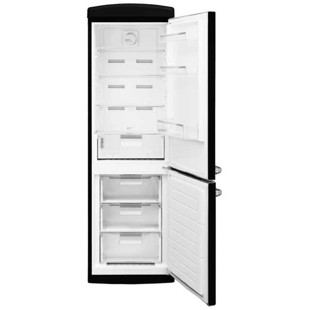 Cecotec Bolero CoolMarket Combi Origin 294 Black E Frigorífico Retro Combi Black De 294 L De Capacidad 190cm De Alto Y 60 De Ancho Clase E Total No Frost Multi Cooling Ultra Fresh Convertible Box Multi Air Flow Fast Freezing Mo