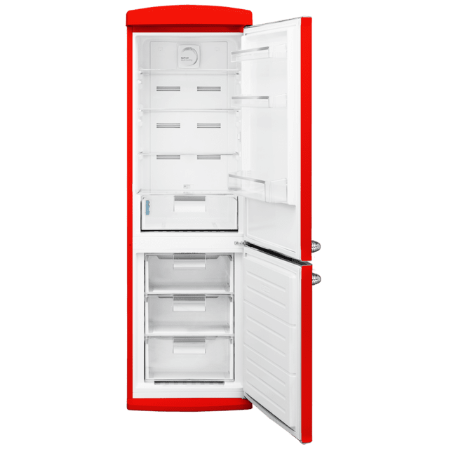 Cecotec Bolero CoolMarket Combi Origin 294 Red E Frigorífico Retro De 294 L De Capacidad 190cm De Alto Y 60 De Ancho Clase E Total No Frost Multi Cooling Ultra Fresh Convertible Box Multi Air Flow Fast Freezing Modo Eco Botelle