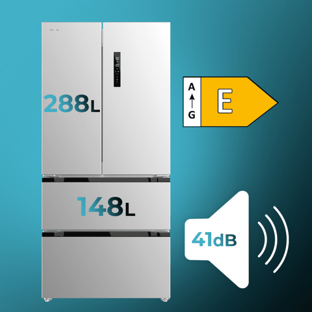 Cecotec Bolero CoolMarket FD 436 Inox E Frigorífico Puerta Francesa Inox 183 Cm De Alto Y 83 6 Cm De Ancho Capacidad 463L Compresor Inverter Plus Total No Frost Clase Energética E. Además Cuenta Con Distintos Modos Como Fast