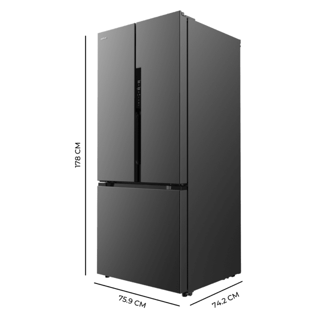 Cecotec Bolero CoolMarket FD 499 Dark E Frigorífico Puerta Francesa Inox Oscuro 178 Cm De Alto 75 9 Cm De Ancho Y 74 2 Cm De Profundo Capacidad 499L Compresor Inverter Plus Total No Frost Clase Energética E. Además Cuenta Con