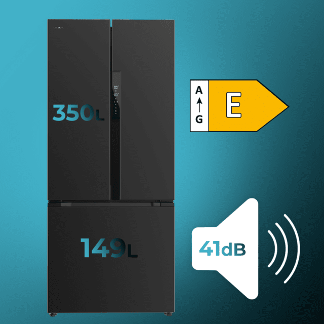 Cecotec Bolero CoolMarket FD 499 Dark E Frigorífico Puerta Francesa Inox Oscuro 178 Cm De Alto 75 9 Cm De Ancho Y 74 2 Cm De Profundo Capacidad 499L Compresor Inverter Plus Total No Frost Clase Energética E. Además Cuenta Con