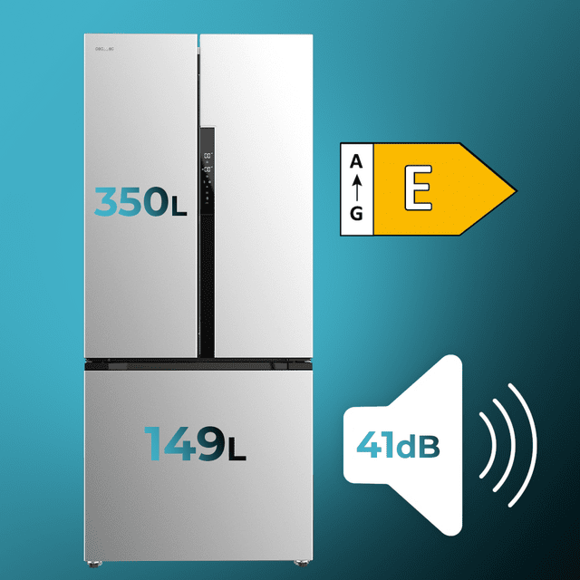 Cecotec Bolero CoolMarket FD 499 Inox E Frigorífico Puerta Francesa Inox 178 Cm De Alto 75 9 Cm De Ancho Y 74 2 Cm De Profundo Capacidad 499L Compresor Inverter Plus Total No Frost Clase Energética E. Además Cuenta Con Distin