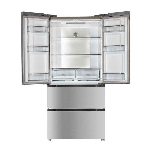 Cecotec Bolero CoolMarket FD 510 Inox E Frigorífico 4 Puertas Inox Estilo Francés Con Una Gran Capacidad De 510 L 183 Cm De Alto 85 Cm De Ancho Clase Energética E Y Motor Inverter Plus. Además Cuenta Con Distintos Modos Como