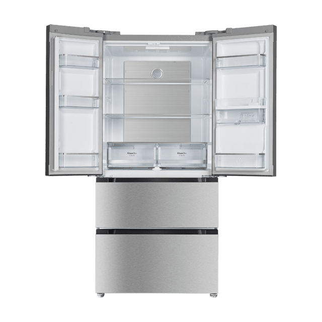 Cecotec Bolero CoolMarket FD 510 WD Inox E Frigorífico 4 Puertas Inox Estilo Francés Con Una Gran Capacidad De 506 L 183 Cm De Alto 84 Cm De Ancho Con Dispensador De Agua Clase Energética E Y Compresor Inverter Plus. Además