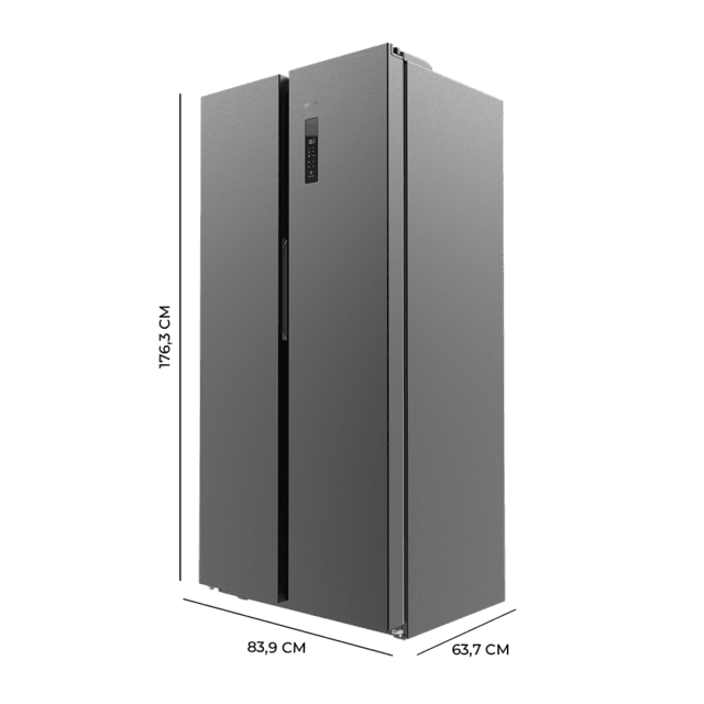 Cecotec Bolero CoolMarket SBS 430 Dark E Frigorífico Americano Side By Side Dark Con 430 Litros De Capacidad 176 Cm De Alto Y 84 Cm Ancho Clase E Con Sistema Multi Air Flow Total No Frost Motor Inverter Plus. Frigorífico Ameri