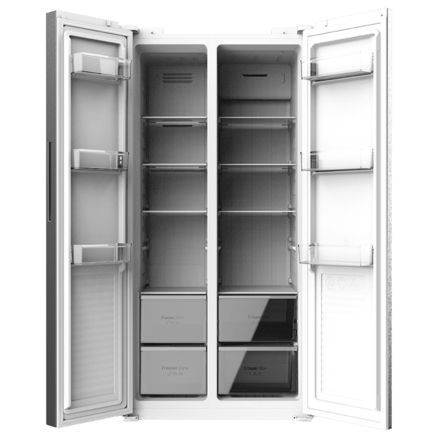 Cecotec Bolero CoolMarket SBS 430 Dark E Frigorífico Americano Side By Side Dark Con 430 Litros De Capacidad 176 Cm De Alto Y 84 Cm Ancho Clase E Con Sistema Multi Air Flow Total No Frost Motor Inverter Plus. Frigorífico Ameri
