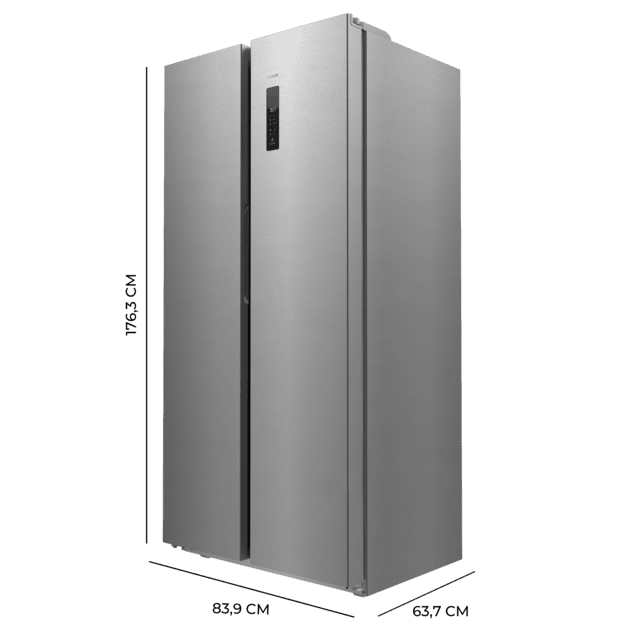 Cecotec Bolero CoolMarket SBS 430 Inox E Frigorífico Americano Side By Side Inox Con 430 Litros De Capacidad 176 Cm De Alto Y 84 Cm Ancho Clase E Con Sistema Multi Air Flow Total No Frost Motor Inverter Plus. Frigorífico Ameri