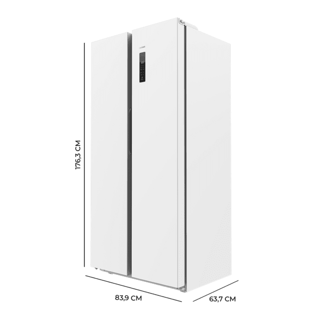 Cecotec Bolero CoolMarket SBS 430 White E Frigorífico Americano Side By Side White Con 430 Litros De Capacidad 176 Cm De Alto Y 84 Cm Ancho Clase E Con Sistema Multi Air Flow Total No Frost Motor Inverter Plus. Frigorífico Ame