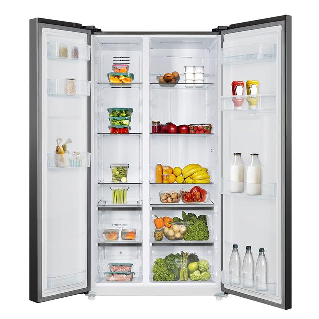 Cecotec Bolero CoolMarket SBS 559 Dark D Frigorífico Americano Side By Side Dark Con 559 Litros De Capacidad 177 Cm De Alto Y 90 Cm Ancho Clase D Con Sistema Multi Air Flow Total No Frost Compresor Inverter Plus. Frigorífico A