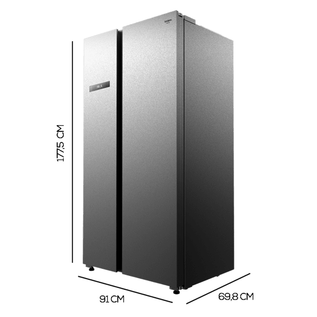 Cecotec Bolero CoolMarket SBS 592 Inox. Frigorífico Americano 2 Puertas 592 Litros 177 5 Cm De Alto Y 91 Cm De Ancho Bajo Consumo Motor Inverter No Frost Congelación Ultrarrápida Frigorífico Americano / Nevera Americana