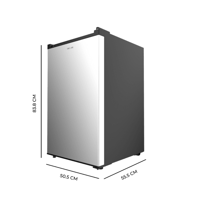 Cecotec Bolero CoolMarket TT 114 L Inox Mini Frigorífico Inox De 83 6 Cm De Alto Y 50 6 Cm De Ancho Con Capacidad De 114L Clase Energética E Crisper Box Luz LED Interior Y Control Temperatura Mecánico. Mini Frigorífico