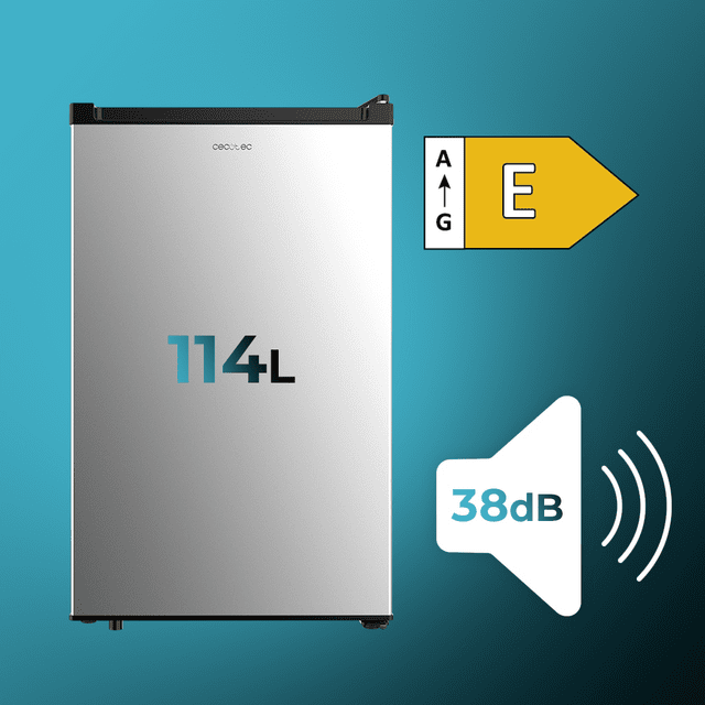 Cecotec Bolero CoolMarket TT 114 L Inox Mini Frigorífico Inox De 83 6 Cm De Alto Y 50 6 Cm De Ancho Con Capacidad De 114L Clase Energética E Crisper Box Luz LED Interior Y Control Temperatura Mecánico. Mini Frigorífico
