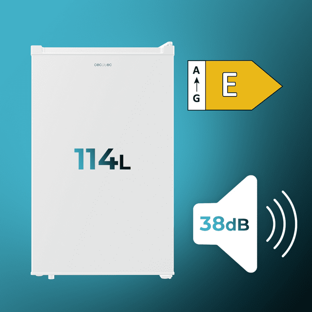 Cecotec Bolero CoolMarket TT 114 L White Mini Frigorífico Blanco De 83 6 Cm De Alto Y 50 6 Cm De Ancho Con Capacidad De 114L Clase Energética E Crisper Box Luz LED Interior Y Control Temperatura Mecánico. Mini Frigorífico