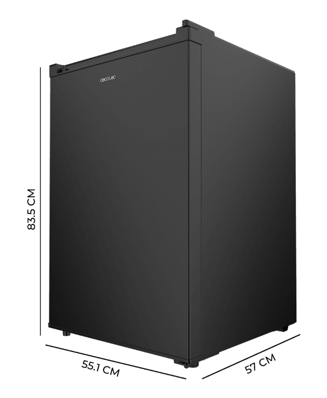 Cecotec Bolero CoolMarket TT 133 L Black Mini Frigorífico Negro De 83 5 Cm De Alto Y 55 1 Cm De Ancho Con Capacidad De 133L Clase Energética E Crisper Box Luz LED Interior Función Defrost Y Control Temperatura Mecánico. Mini