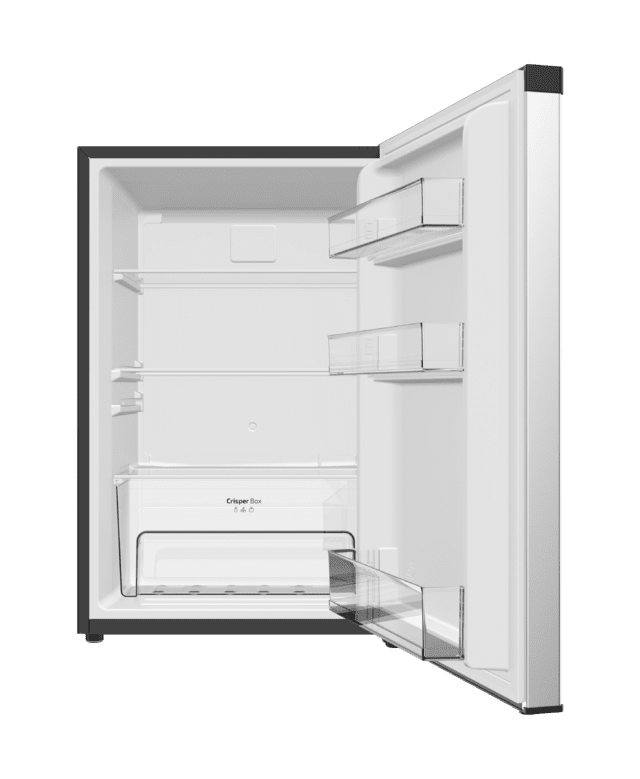 Cecotec Bolero CoolMarket TT 133 L Inox Mini Frigorífico Inox De 83 5 Cm De Alto Y 55 1 Cm De Ancho Con Capacidad De 133L Clase Energética E Crisper Box Luz LED Interior Función Defrost Y Control Temperatura Mecánico. Mini F