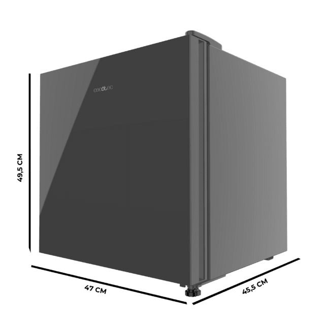 Cecotec Bolero CoolMarket TT 31 Dual Grey Glass E Mini Frigorífico Convertible En Congelador Con Puerta De Cristal Gris Y Control De Temperatura 0ºC A 5ºC Y -24ºC A -16ºC. Capacidad Para 31 Litros Y Medidas 49.6 Alto X 47.4