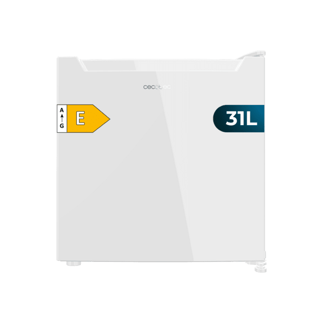 Cecotec Bolero CoolMarket TT 31 Dual White E Mini frigorífico convertible en congelador con puerta blanca y control de temperatura 0ºC a 5ºC y -24ºC a -16ºC. Capacidad para 31 Litros y medidas 49.6 Alto x 47.4 Ancho. Mini f
