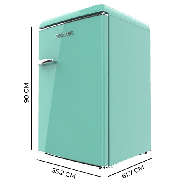 Cecotec Bolero CoolMarket TT Origin 110 Green E Mini Frigorífico Retro TT Origin Green Con Capacidad De 110L Clase E ICEBOX Luz Interior. Frigorífico / Nevera Vintage Retro Pequeña 110L
