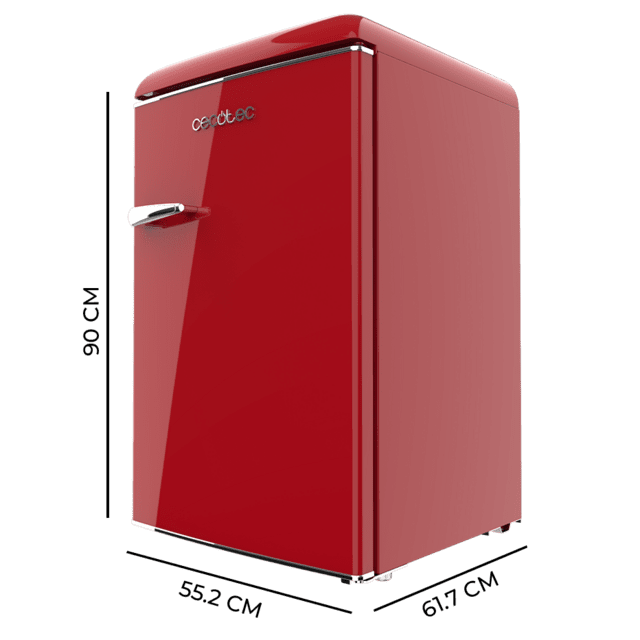 Cecotec Bolero CoolMarket TT Origin 110 Red E Mini Frigorífico Retro TT Origin Red Con Capacidad De 110L Clase E ICEBOX Luz Interior. Frigorífico / Nevera Vintage Retro Pequeña 110L