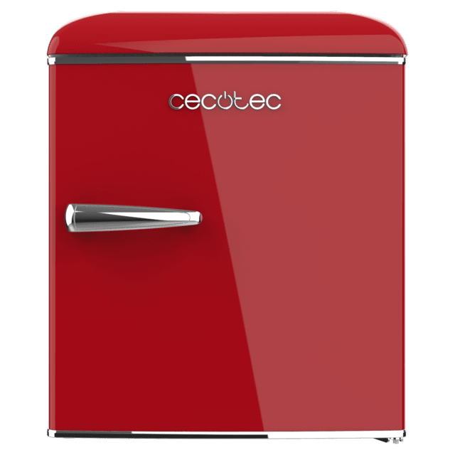 Cecotec Bolero CoolMarket TT Origin 45 Red E Mini Frigorífico Retro Sobremesa Rojo De 55cm De Alto Y 44 7cm De Ancho Con Capacidad De 45L Clase Energética E Icebox Y Tirador Cromado. Mini Frigorífico Retro Sobremesa