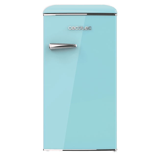 Cecotec Bolero CoolMarket TT Origin 95 Blue E Mini Frigorífico Retro Azul De 89 Cm De Alto Y 49 Cm De Ancho Con Capacidad De 95L Clase Energética E Icebox Y Tirador Cromado. Mini Frigorífico Retro 